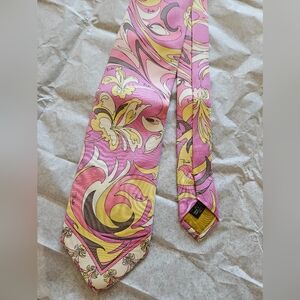 Emilio Pucci 100% 60s Silk Floral Paisley Tie